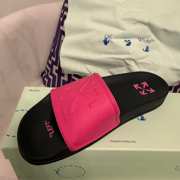 Off-White Black and Pink Arrow Slides - Picture 6 of 10
